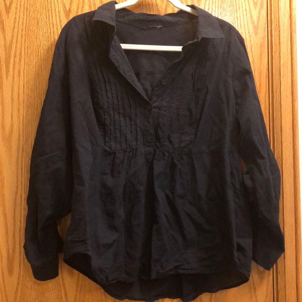 Black 2x torrid button down top peplum buttons